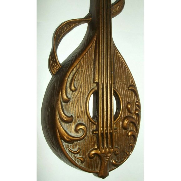 Vintage 1976 Sexton 17" Mandolin Metal Wall Hanger art decor musical instrument - Picture 5 of 11